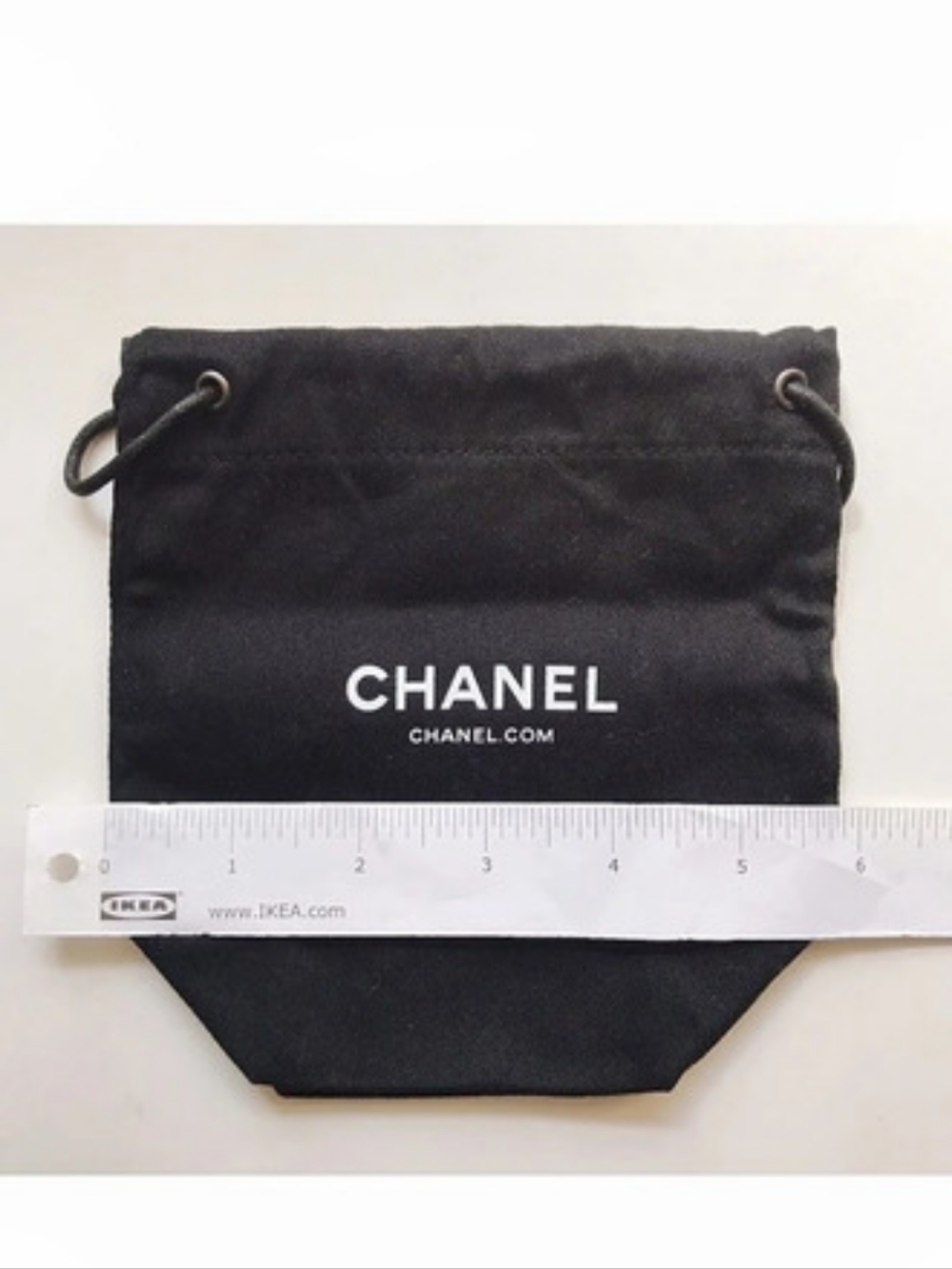 Chanel Beauté Black Drawstring Dust Bag / Makeup Pouch
